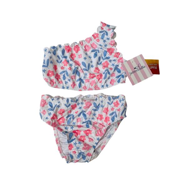 NWT James & Lottie Size 6 Pink & Lavender Floral Bikini